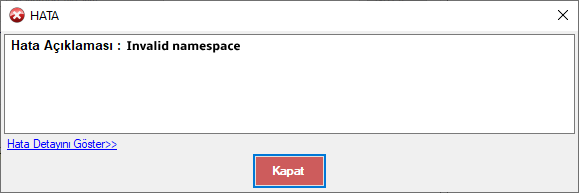 Invalid namespace